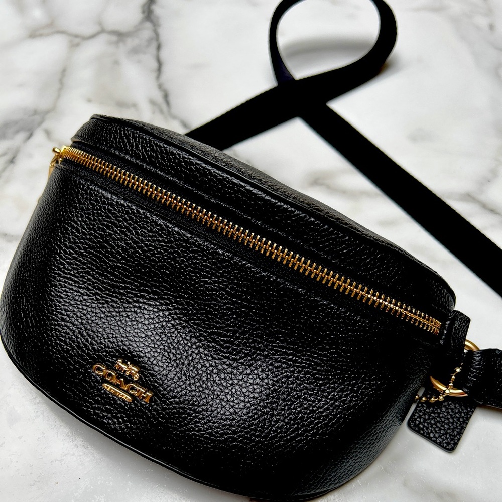 Coach Belt Bag Pebbled Leather Gold Details NWOT